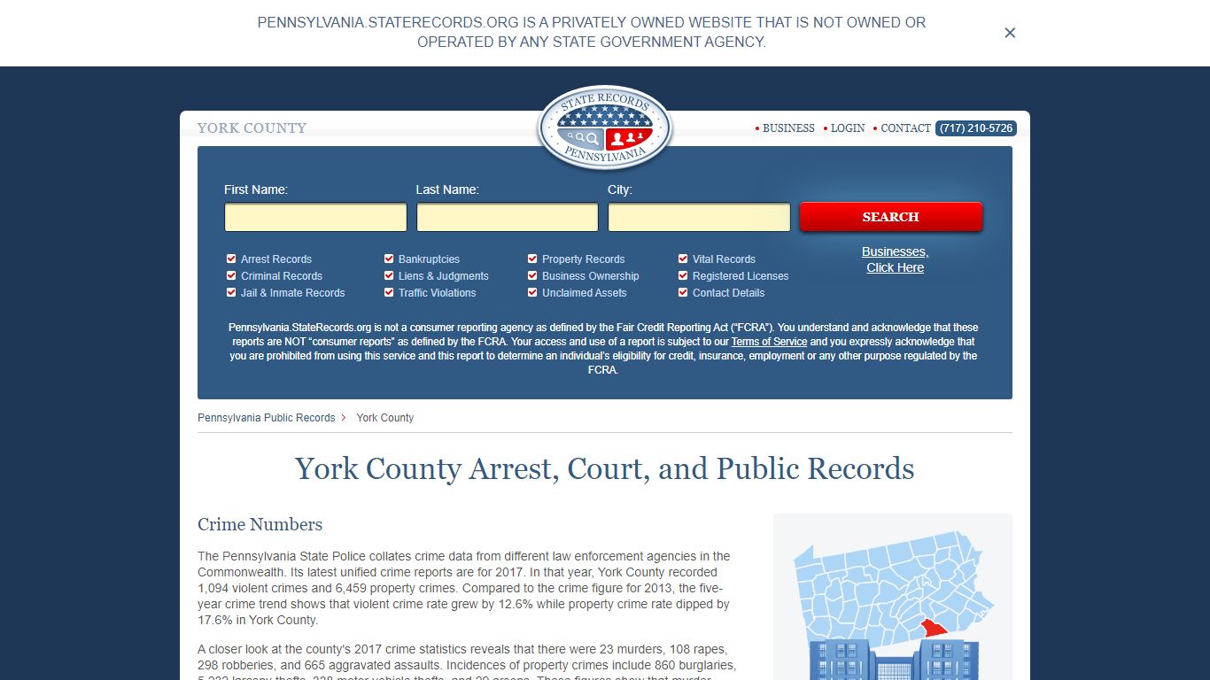 York County Arrest, Court, and Public Records